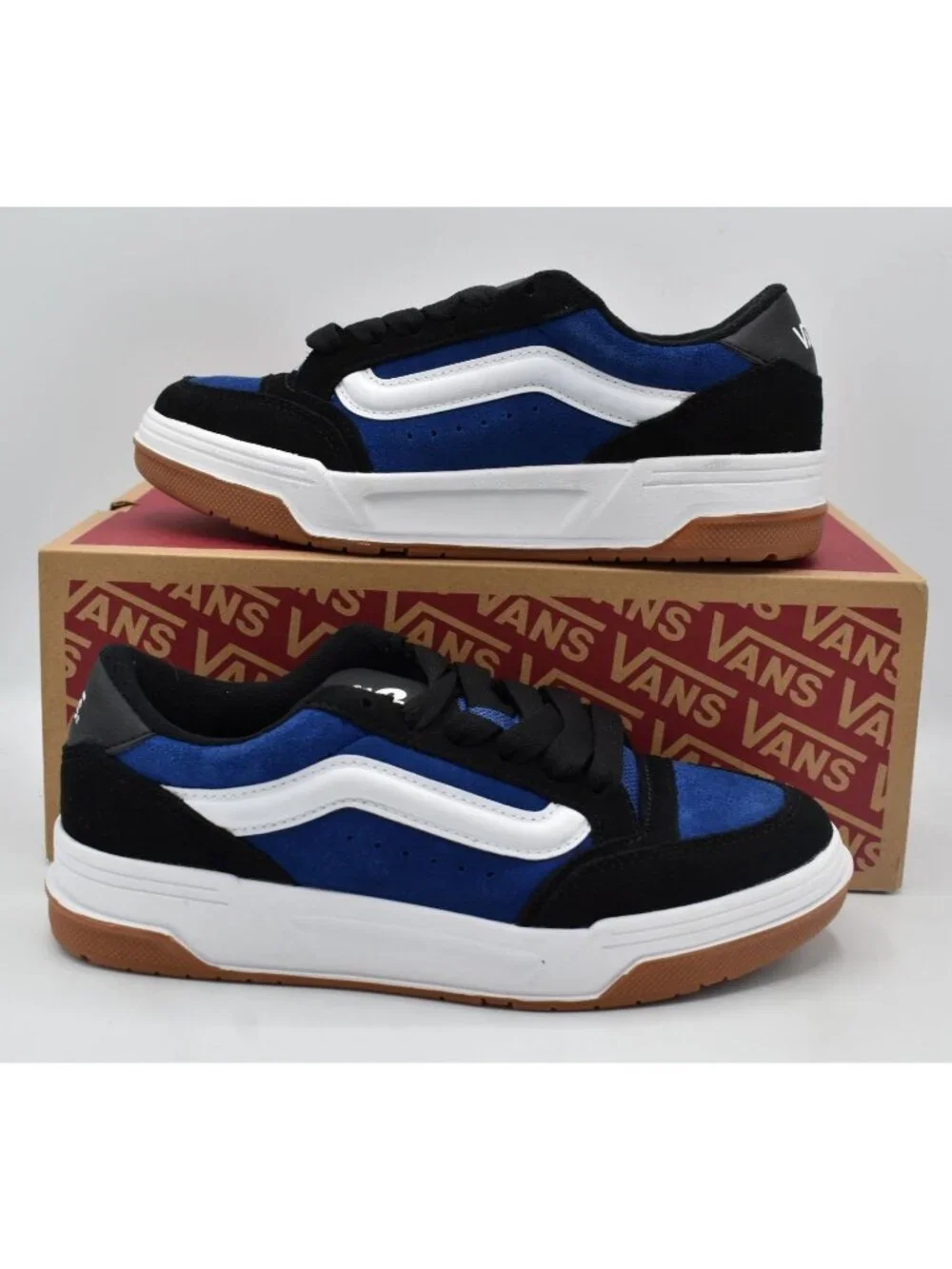 Vans‎ Womens Size 7.5 Hylane Retro Skate Y2K Black Blue Sneaker Shoes